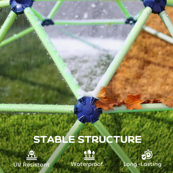 Qaba Climbing Dome, 6FT Geometric Dome Climber, Indoor Outdoor Jungle Gym Playground for Kids 3-8 Boys Girls, Green