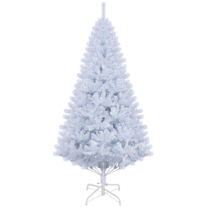 Sapin de Noël artificiel blanc de 6 pieds avec support en métal