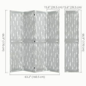 Paravent séparateur de pièce pliable, gris