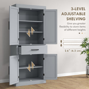Garde-manger de style campagnard avec 4 portes de grange, gris