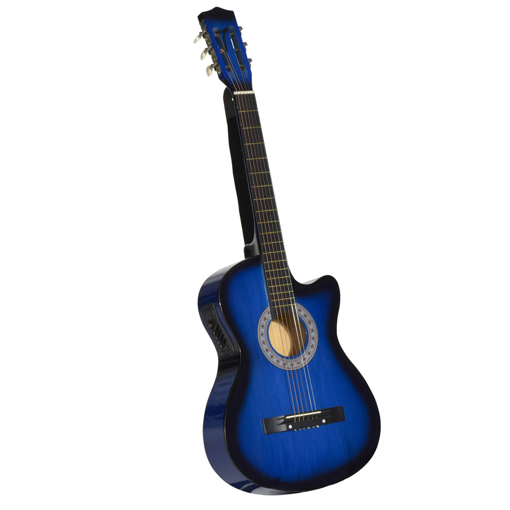 Guitare électro-acoustique classique 38 pouces, bleu