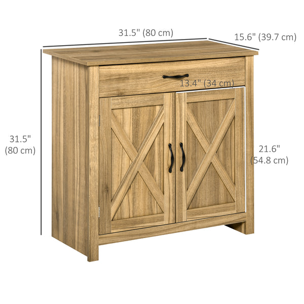 Buffet de style ferme avec portes coulissantes de style grange, marron vieilli