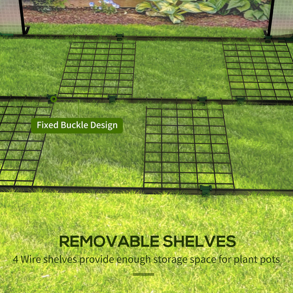 Portable tomato greenhouse with roll-up door, white