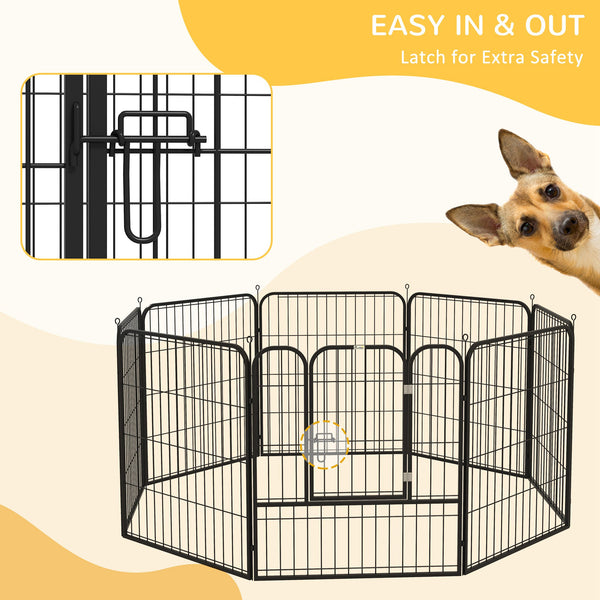 8-panel heavy-duty metal playpen