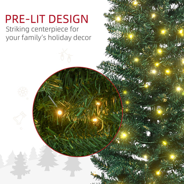 Sapin de Noël artificiel pré-éclairé de 7 pieds avec lumières LED blanc chaud