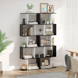 Bibliothèque moderne à 5 niveaux, séparateur de pièce, noir