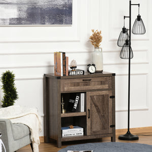 Buffe de rangement rustique de style ferme moderne, en chêne foncé