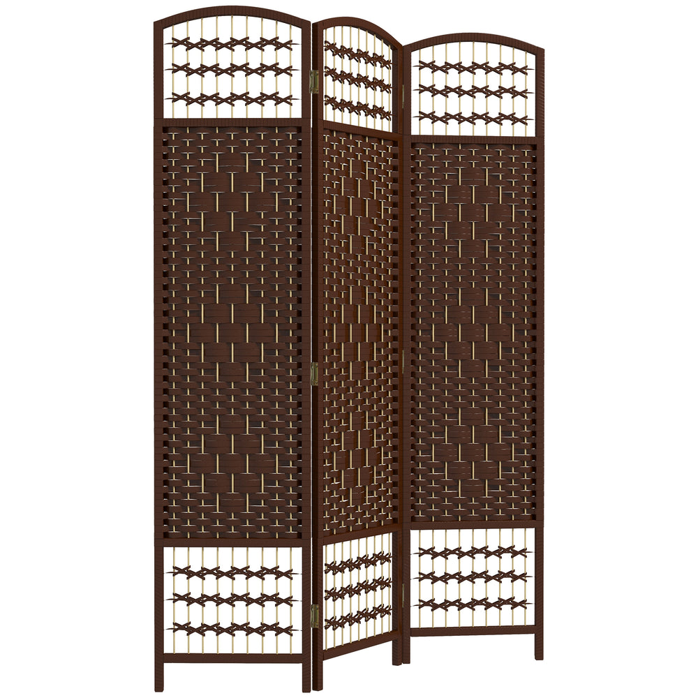 Cloison de séparation pliable à 3 panneaux en fibre ondulée, marron