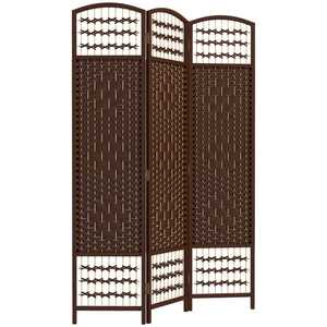 Cloison de séparation pliable à 3 panneaux en fibre ondulée, marron