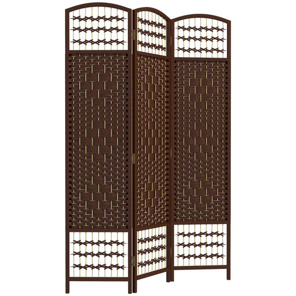 Cloison de séparation pliable à 3 panneaux en fibre ondulée, marron