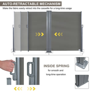 Store extérieur rétractable double face, gris