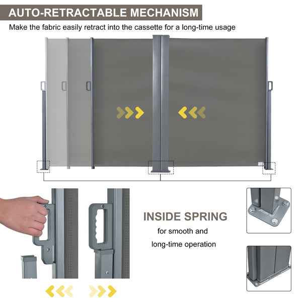 Store extérieur rétractable double face, gris