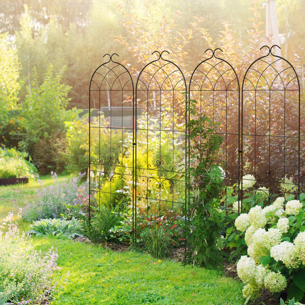 Ensemble de 2 treillis de jardin pour plantes grimpantes