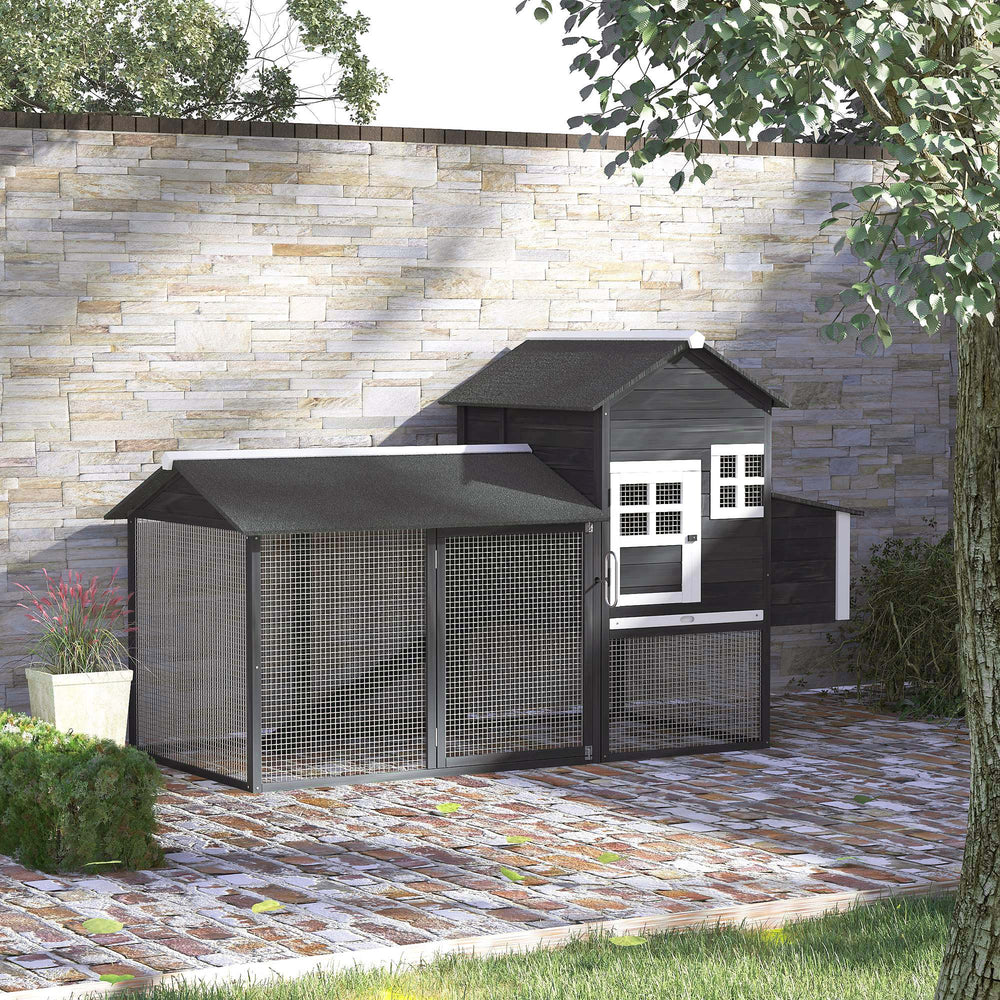 84'' Chicken Coop Deluxe Wooden House Hen Backyard Poultry Hutch Run Box