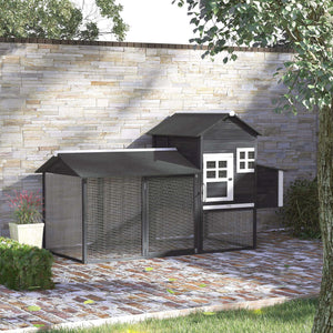 84'' Chicken Coop Deluxe Wooden House Hen Backyard Poultry Hutch Run Box