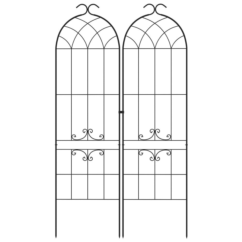 Ensemble de 2 treillis de jardin pour plantes grimpantes