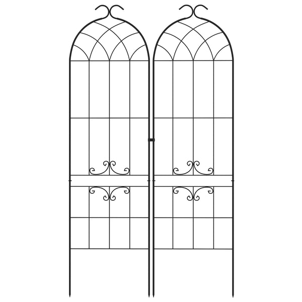Ensemble de 2 treillis de jardin pour plantes grimpantes