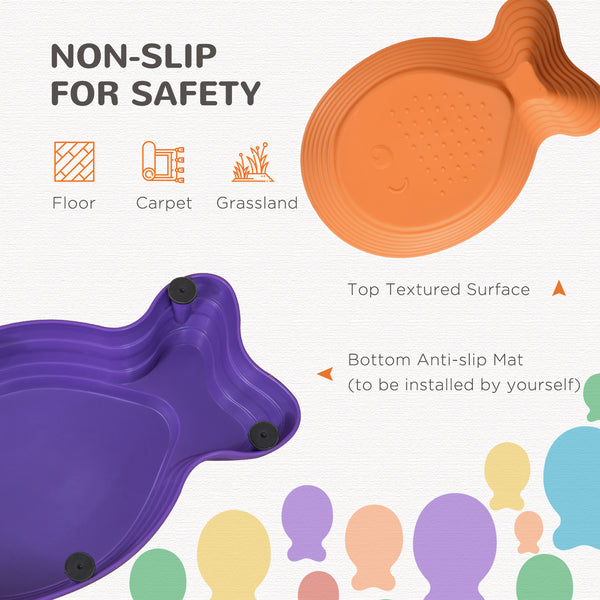 Lot de 11 pierres d'équilibre pour enfants antidérapant style poisson