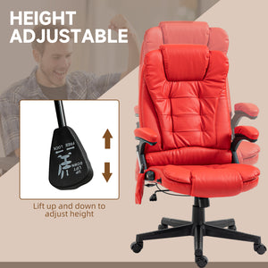 Massaging, heated and adjustable office chair in faux leather
