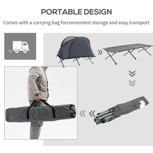Lit de camp pliant avec matelas gonflable autogonflant et sac de transport