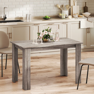 Kitchen table for 4 to 6 people, wood effect, light grey