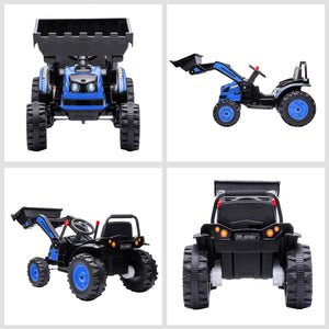 Tracteur pour enfants 6 V alimenté par batterie, bleu