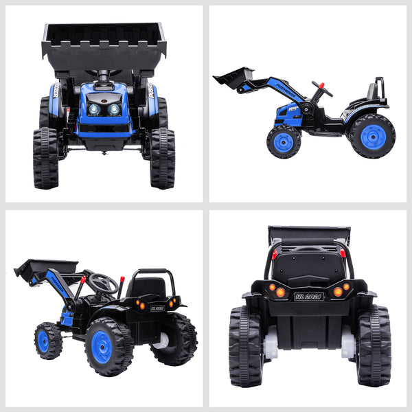 Tracteur pour enfants 6 V alimenté par batterie, bleu