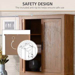 Meuble de rangement avec 4 portes et 3 étagères réglables, chêne