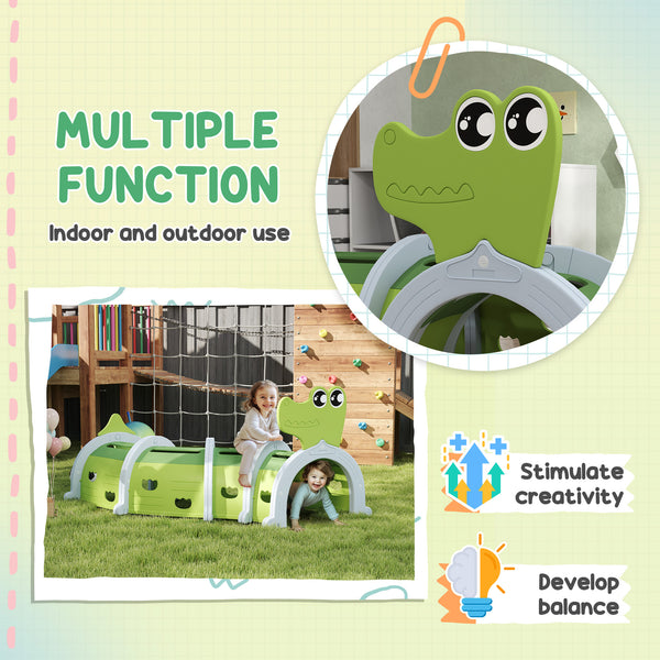 Tunnel Crocodile pour enfants de 3 à 6 ans, vert