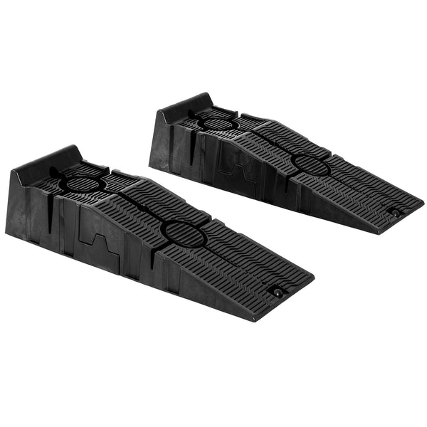 Ensemble de 2 rampes d’auto robustes emboîtables, capacité de 5 500 lb – Noir