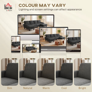 Sectional Sofa, U Shaped Couch with Double Chaise, Pillow-top Armrests and Spring Cushions, 2200lb Capacity, Dark Grey