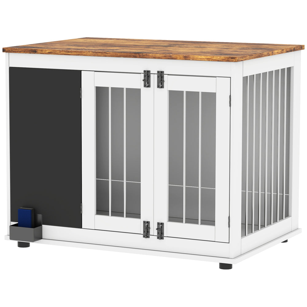 39" hutch with blackboard, three doors, white