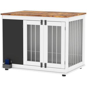 Meuble cage de 39" avec tableau noir, trois portes, blanc