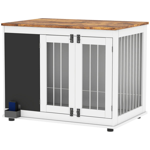 Meuble cage de 39" avec tableau noir, trois portes, blanc