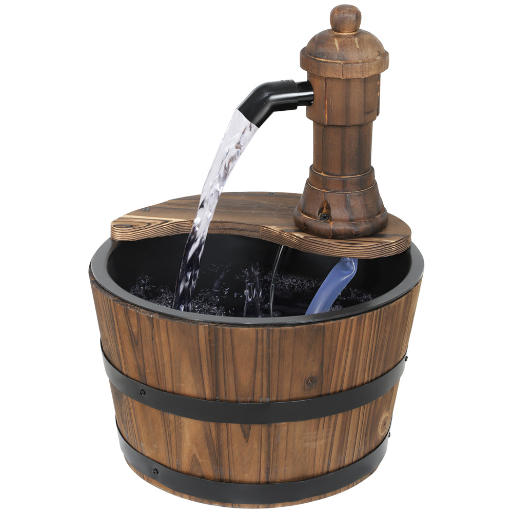 Fontaine de jardin avec pompe électrique pour porche, terrasse, cour, carbonisée