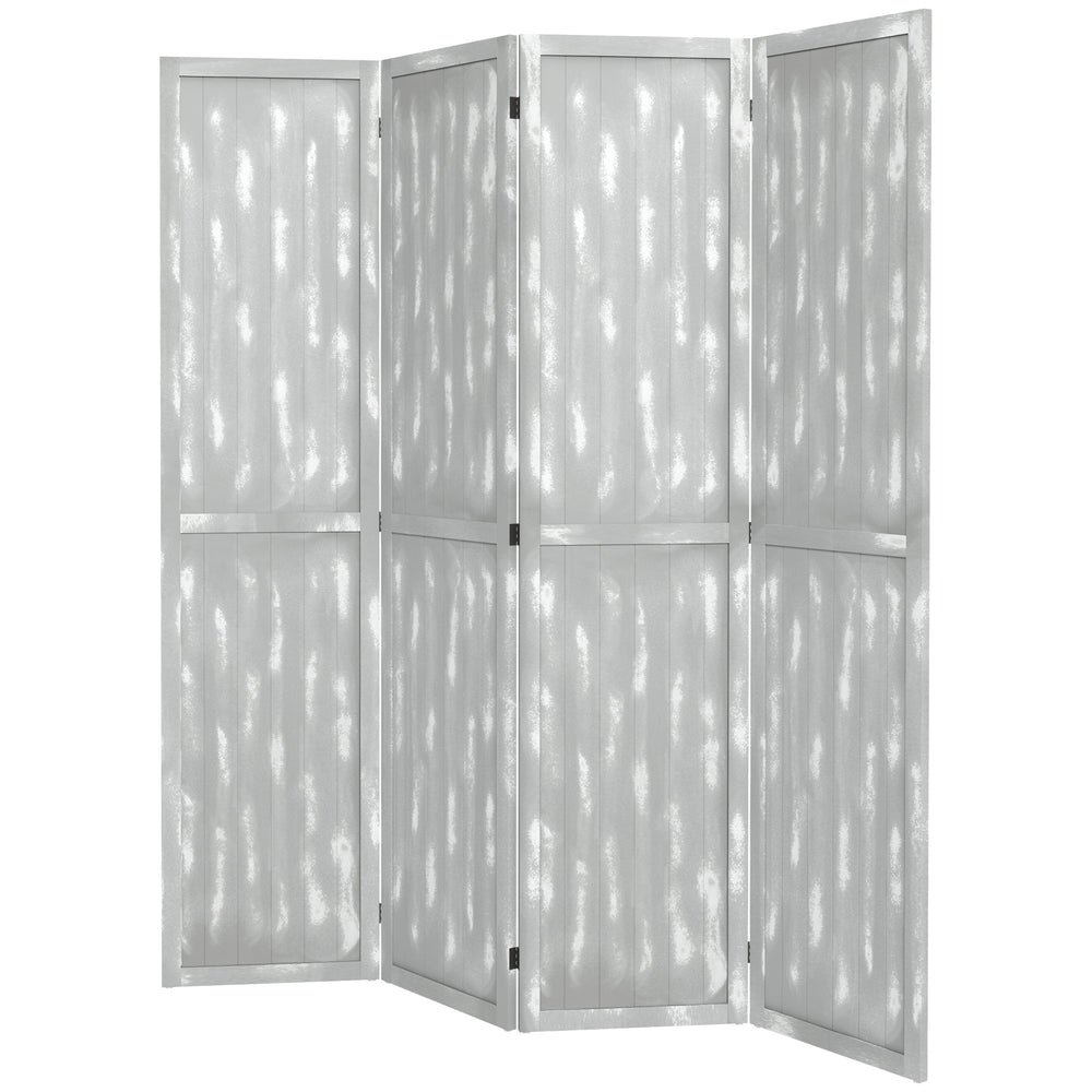 Paravent séparateur de pièce pliable, gris