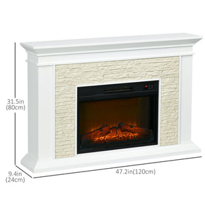 Cheminée électrique de 1400 W avec manteau blanc