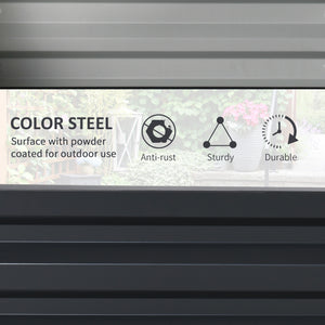 Raised planter in galvanized steel, grey