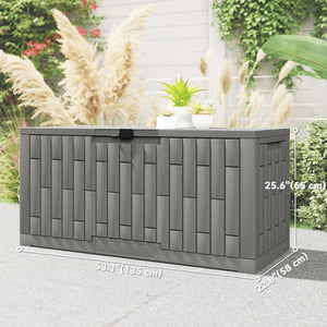 Coffre de rangement extérieur en résine de 454 litres (120 gallons), coffre de rangement verrouillable, résistant aux éclaboussures et aux UV.