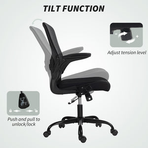 Ergonomic mesh office chair with 4D lumbar support, black