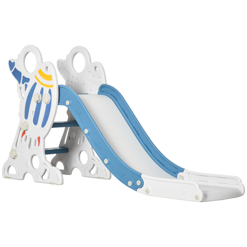 Toboggan d'intérieur pour enfants de 1,5 à 3 ans, thème spatial, bleu