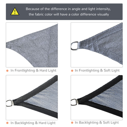 Voile d’ombrage rectangulaire extérieur – Protection solaire anti-UV, gris