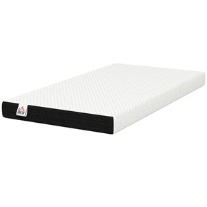 Matelas simple 6 po en mousse mémoire au gel, fermeté moyenne – Blanc et gris