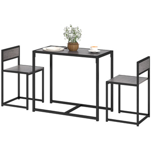 Ensemble table et chaises de salle à manger, style industriel, pour 2 personnes, idéal pour les petits espaces.