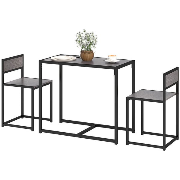 Ensemble table et chaises de salle à manger, style industriel, pour 2 personnes, idéal pour les petits espaces.