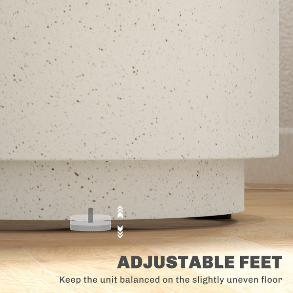 Table d'appoint ronde blanc crème effet béton de 14,5 po – Intérieur et extérieur