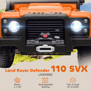 Land Rover 12V sous licence avec télécommande, orange