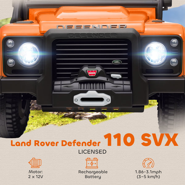 Land Rover 12V sous licence avec télécommande, orange