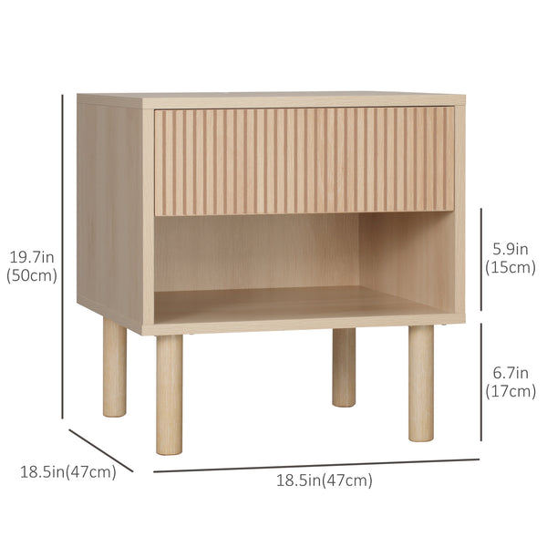 Table de chevet moderne avec tiroir et étagère ouverte