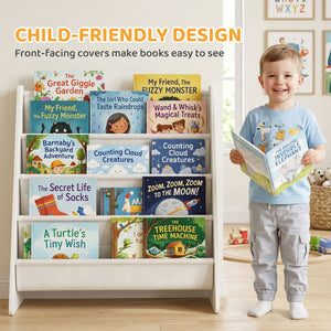 Bibliothèque pour enfant à 4 niveaux avec présentoir ouvert pour livres